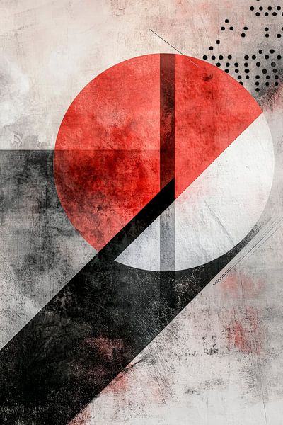 Geometric composition in red and black by Poster Art Shop