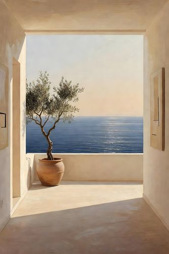 Minimalistischer Flur im mediterranen Stil