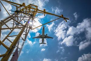 Schiphol, Flugzeuge, Landescheinwerfer von Frank Slaghuis