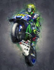 Valentino Rossi oil painting portrait 1 of 3 by Bert Hooijer