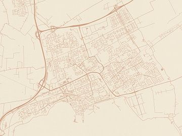 Kaart van Hoorn in Terracotta van Map Art Studio