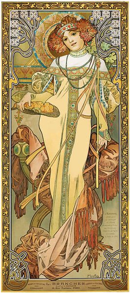 Four Seasons, Autumn by Alphonse Mucha by Peter Balan