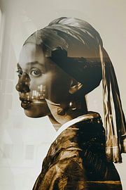 Sparkling light - Dynamic girl with the pearl earring by Poster Art Shop