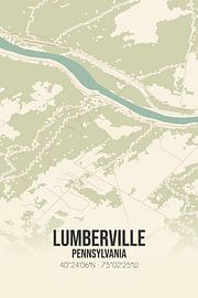 Alte Karte von Lumberville (Pennsylvania), USA. von Ortsdrucke