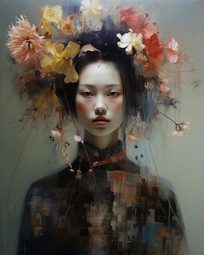Digital art portret "Flower girl"