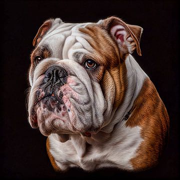 Portret van een Engelse Bulldog Illustratie van Animaflora PicsStock