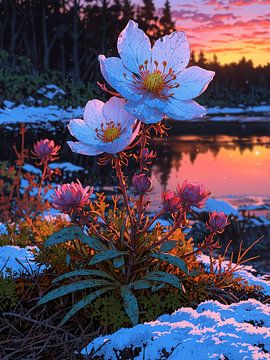 Blume und Sonnenuntergang von Giandra Safaraz