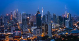 The Kuala Lumpur skyline during the blue hour