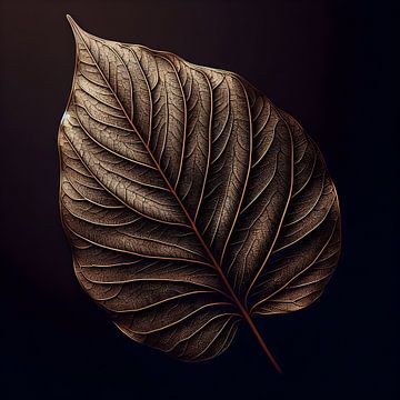 Leaf Gold Brown van FoXo Art