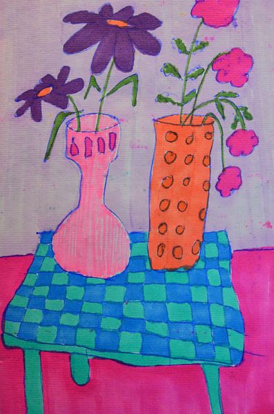Orange vase by Gerdie de Jong