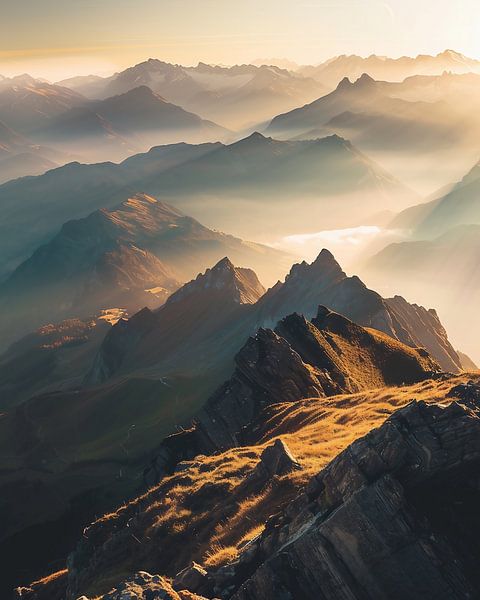 Rêves de sommets dans une lumière dorée par fernlichtsicht