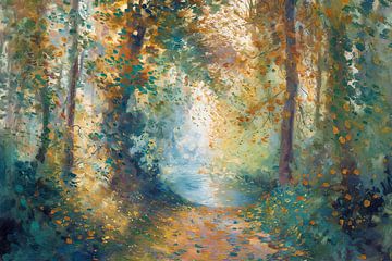 Bosbeek in Herfstnevel no.3 van Studio BB