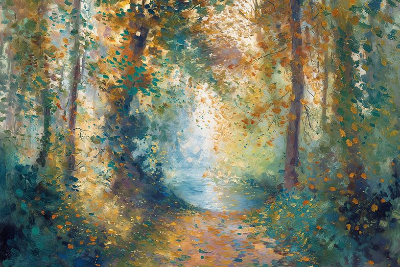 Bosbeek in Herfstnevel no.3 van Studio BB