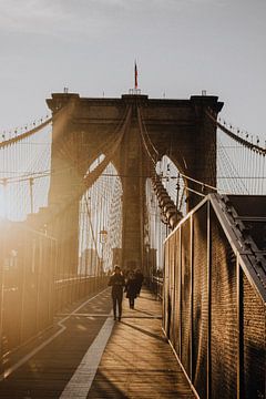 New York Brooklyn Bridge Sunset Amerika van Kiki Multem