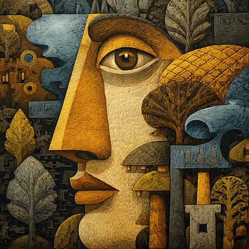 Abstract Symbolic Dreamscape in Oil by Aden Pink Studio