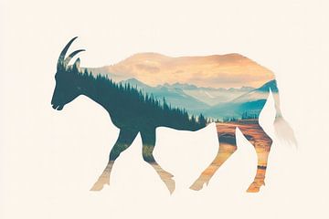 Mountain landscape in silhouette by Poster Art Shop