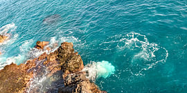 Tenerife en het azuurblauwe water.