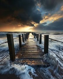 Dramatic atmosphere on the coast