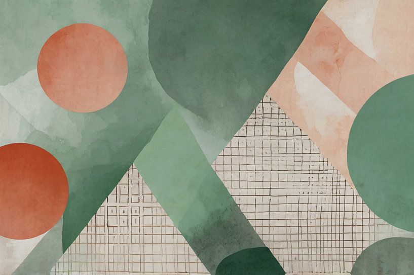 Geometrisch kunstwerk met zachte kleuren van Art & Soul Creations