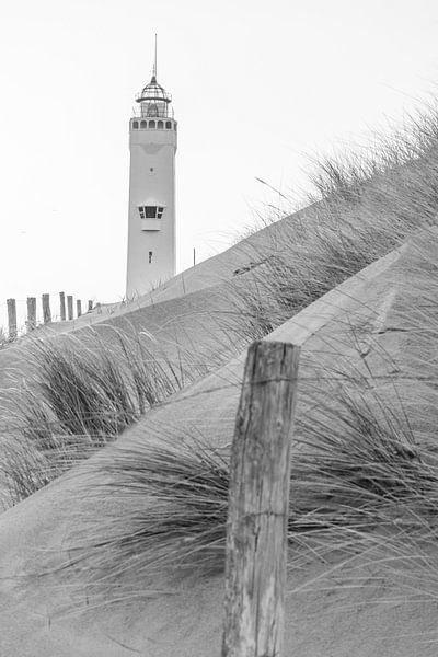 The Lighthouse of Noordwijk Black/White by Charlene van Koesveld