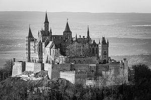 Burg Hohenzollern in Schwarz und Weiß