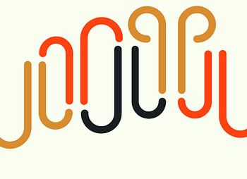 Nordische Retro Geometrie Ocker Beige