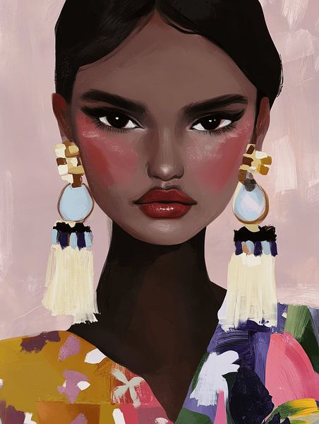 Colourful modern portrait by Carla Van Iersel