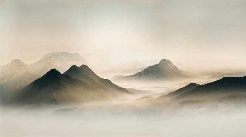 Berglandschap in de wolken van Studio Allee