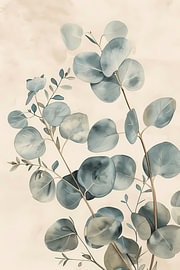 Eucalyptus délicat : illustration botanique à l'aquarelle sur Dave Schloffi