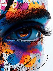 Abstraktes Modernes Frauenporträt von Online Arts