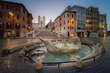 Empty Spanish Steps during sunrise in Rome - Italy by Roy Poots