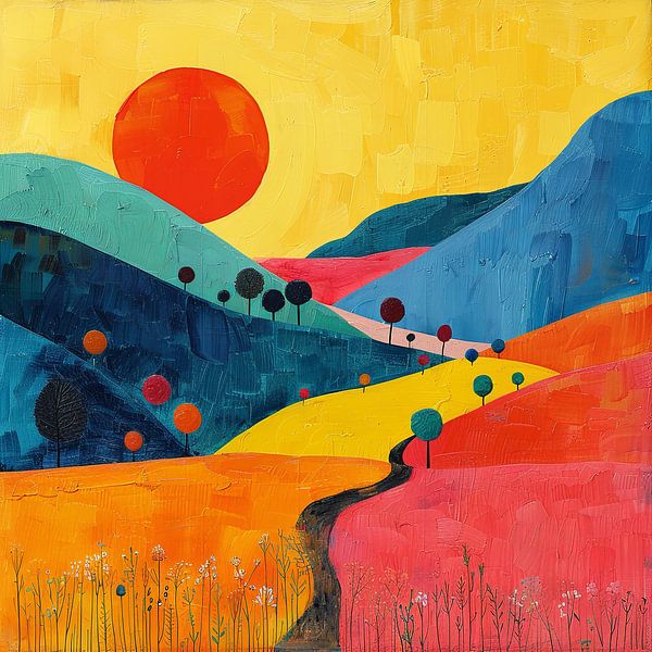 Moon Landscape Nature Mountains Expressionism No 12 by Niklas Maximilian