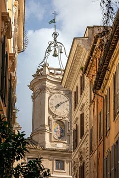 Rome - Torenklok op het Piazza dell'Orologio van t.ART