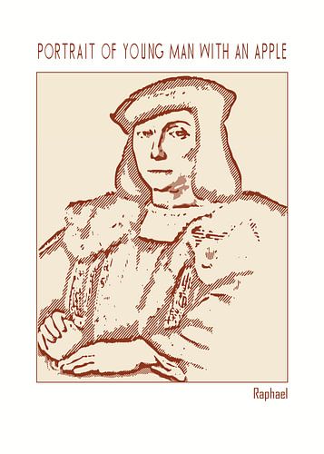 Portrait d'un jeune homme avec une pomme