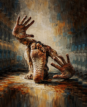Fused Limbs – Surreal Anatomy Dark Fine Art Painting