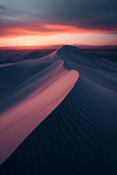 Zwerflust, woestijndroom, zonsondergang van fernlichtsicht