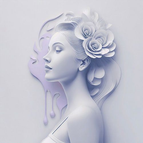 The Accient Goddess portrait vrouwen Portret  lilac