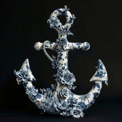 Delft Blue Nautical Anchor