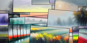 Paysage hollandais en abstraction sur Arjen Roos