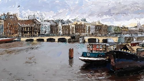 Magere Brug Schilderij van Anton de Zeeuw