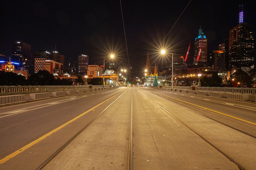 Melbourne in Australia at night. by Jiri Viehmann