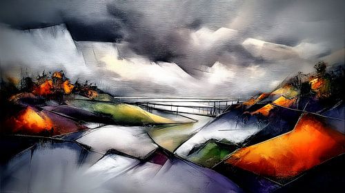 Stürmischer Himmel und Brücke von Frank Heinz