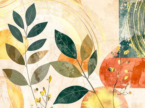 Wabi Leaf natural imperfection in gold and earth