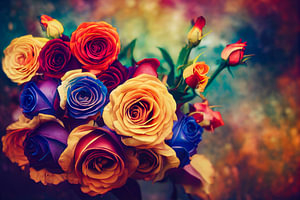 Bunte Rosen Gemälde Illustration