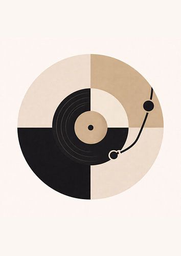 Minimalistische abstracte kunst op vinylplaat