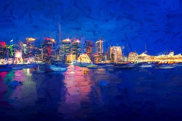 Diepblauwe nacht San Diego - Schilderachtige stijl van Joseph S Giacalone Photography