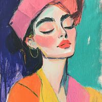 Gouache Mode Porträt Italienische Dame