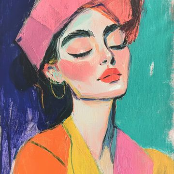 Gouache Mode Porträt Italienische Dame