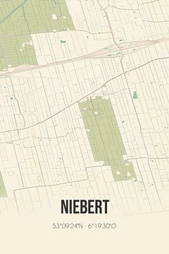 Vintage landkaart van Niebert (Groningen) van Rezona