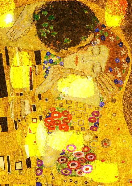 The Kiss Gustav Klimt, close-up - gold edition 2 by Digital Art Studio